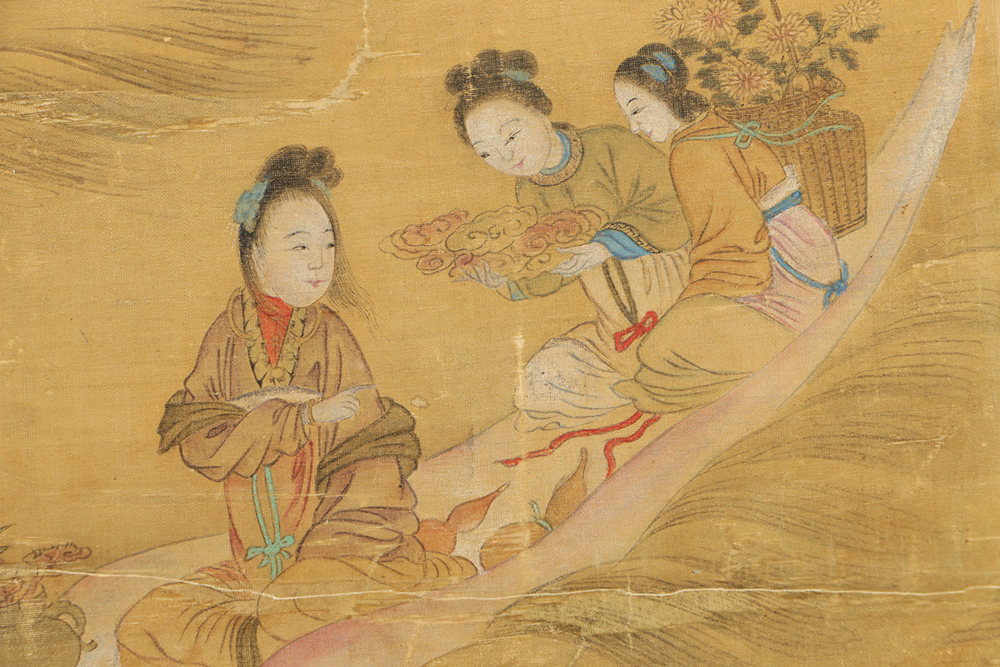 Early Qing Dynasty 18th Century Painting of Magu, Goddess of Longevity