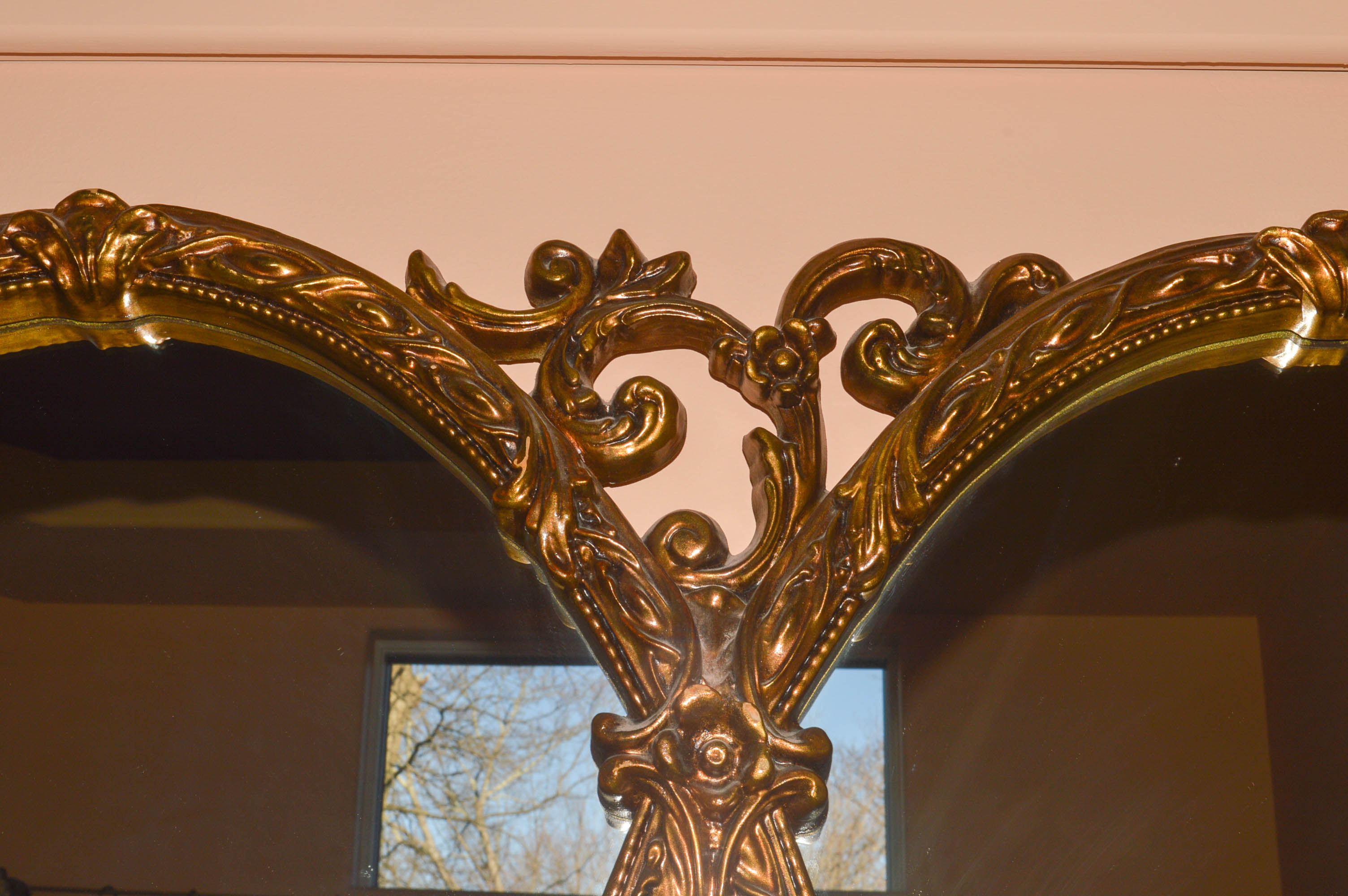 Vintage Hollywood Regency Style Triple Oval Mirror