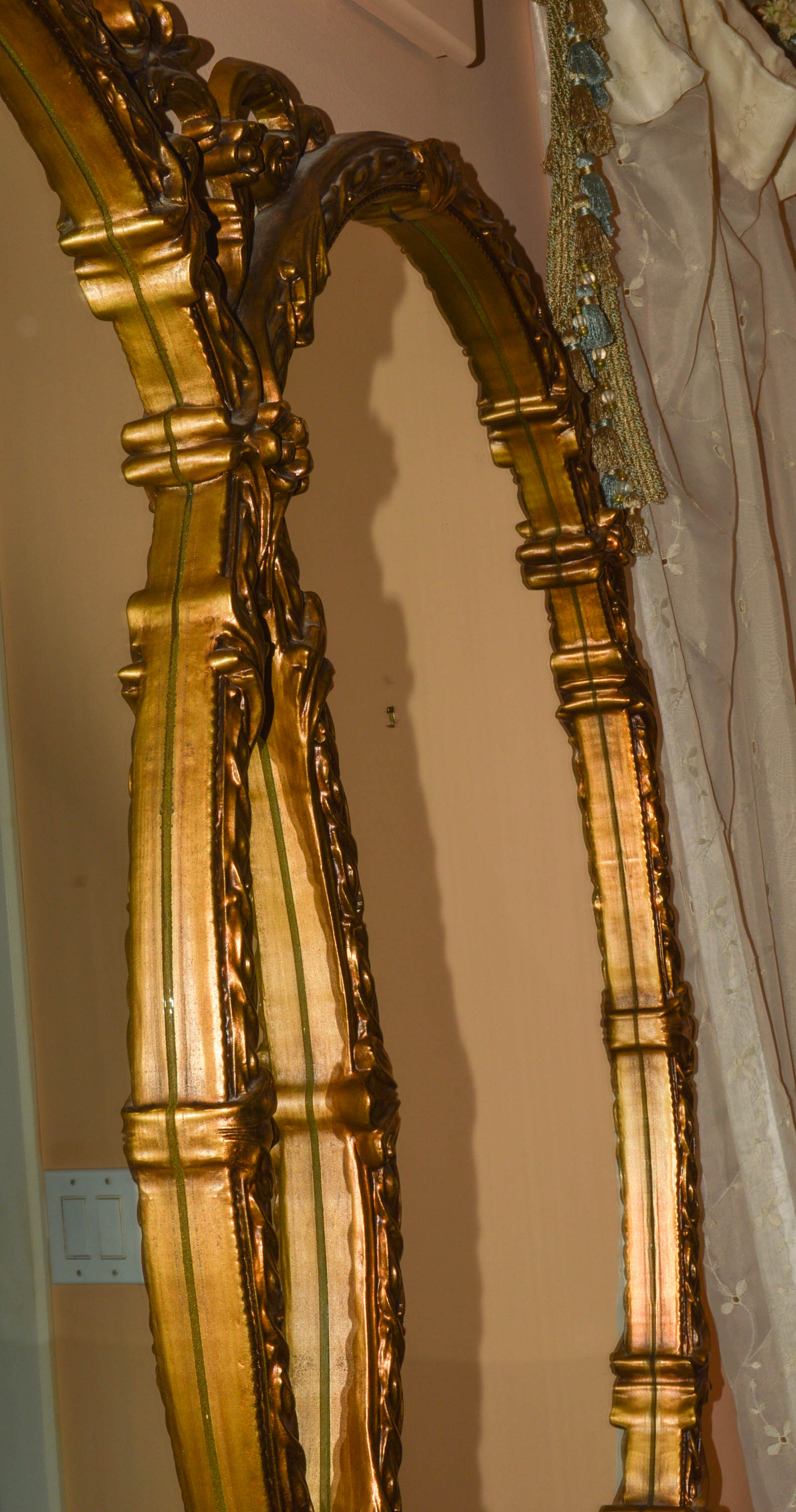 Vintage Hollywood Regency Style Triple Oval Mirror