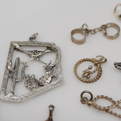 Sterling Silver Charm Bracelet and Western Themed Charms