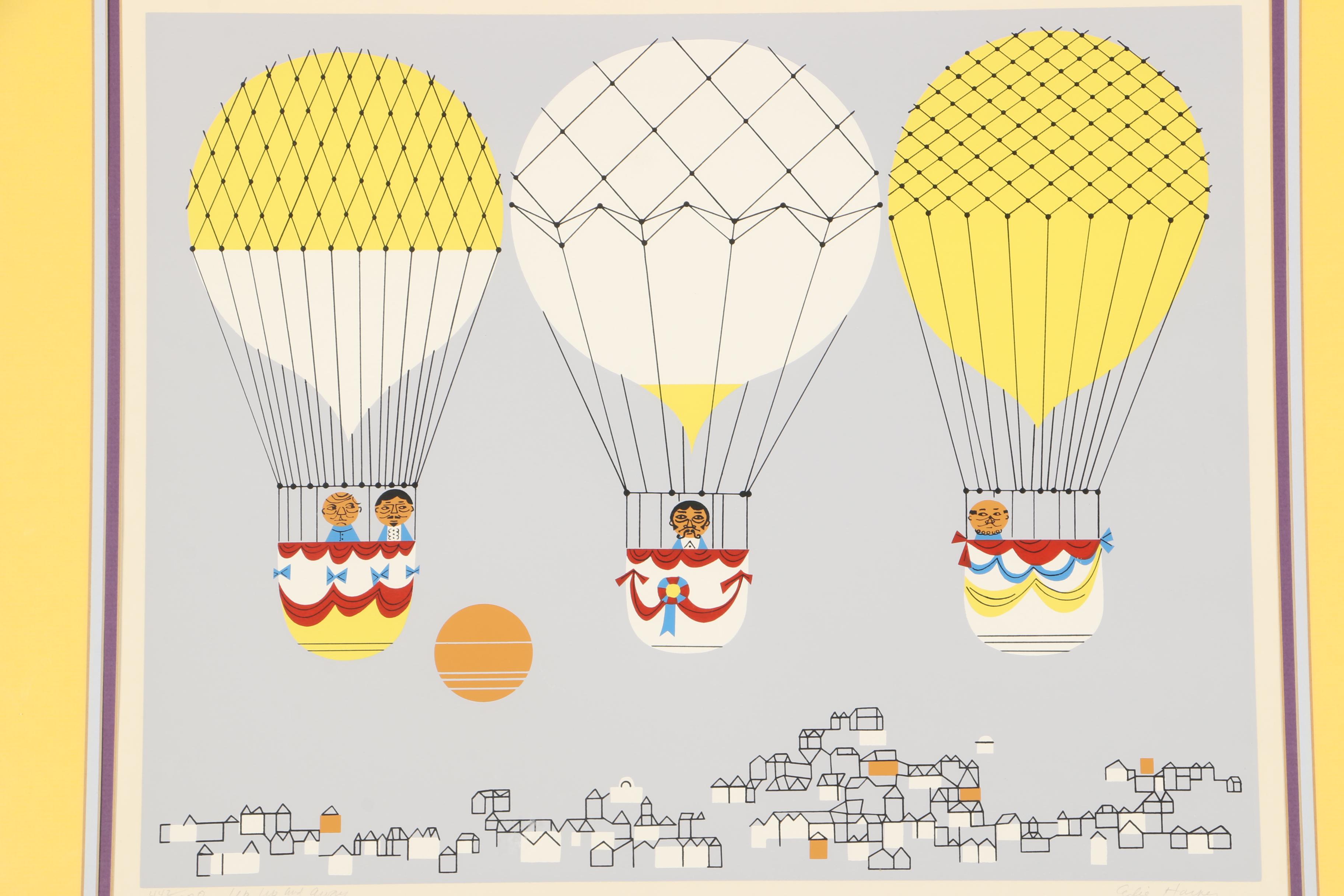Edie Harper Limited Edition Serigraph "Up Up and Away"