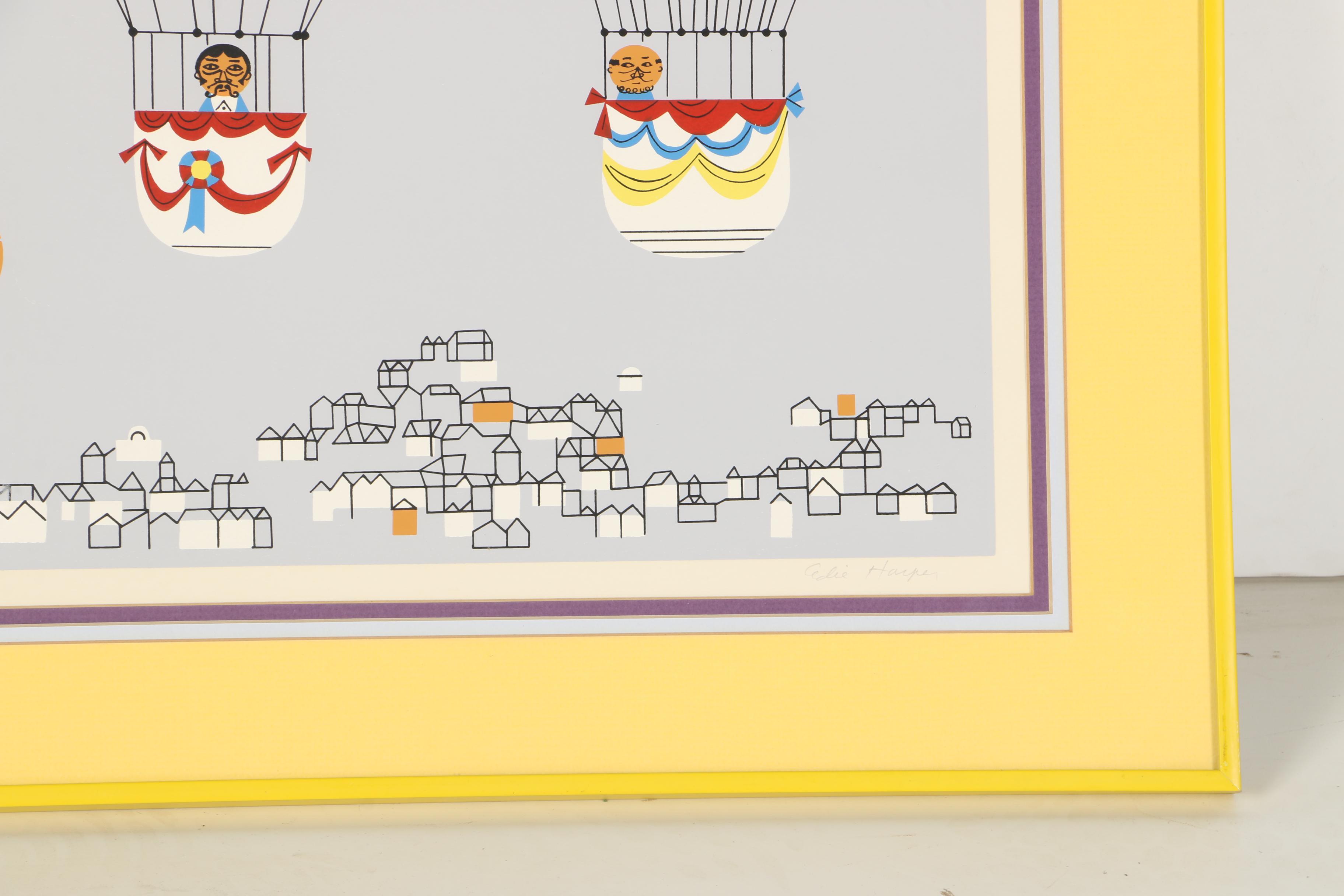 Edie Harper Limited Edition Serigraph "Up Up and Away"