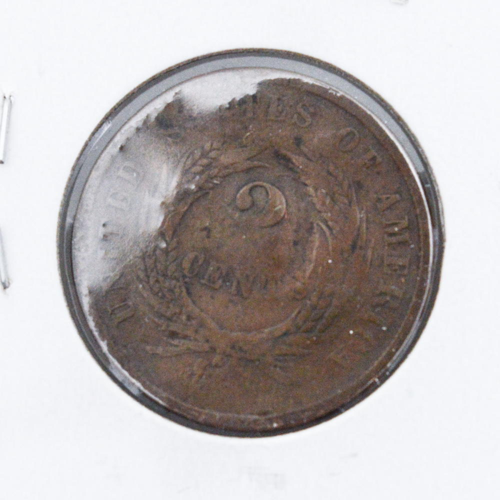 1864, 1865, and 1867 Two Cent Coins