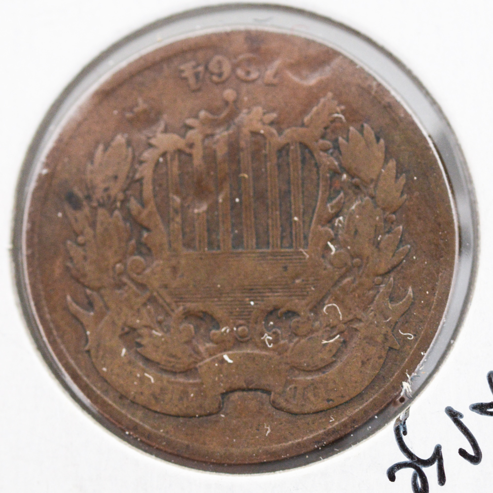 1864, 1865, and 1867 Two Cent Coins