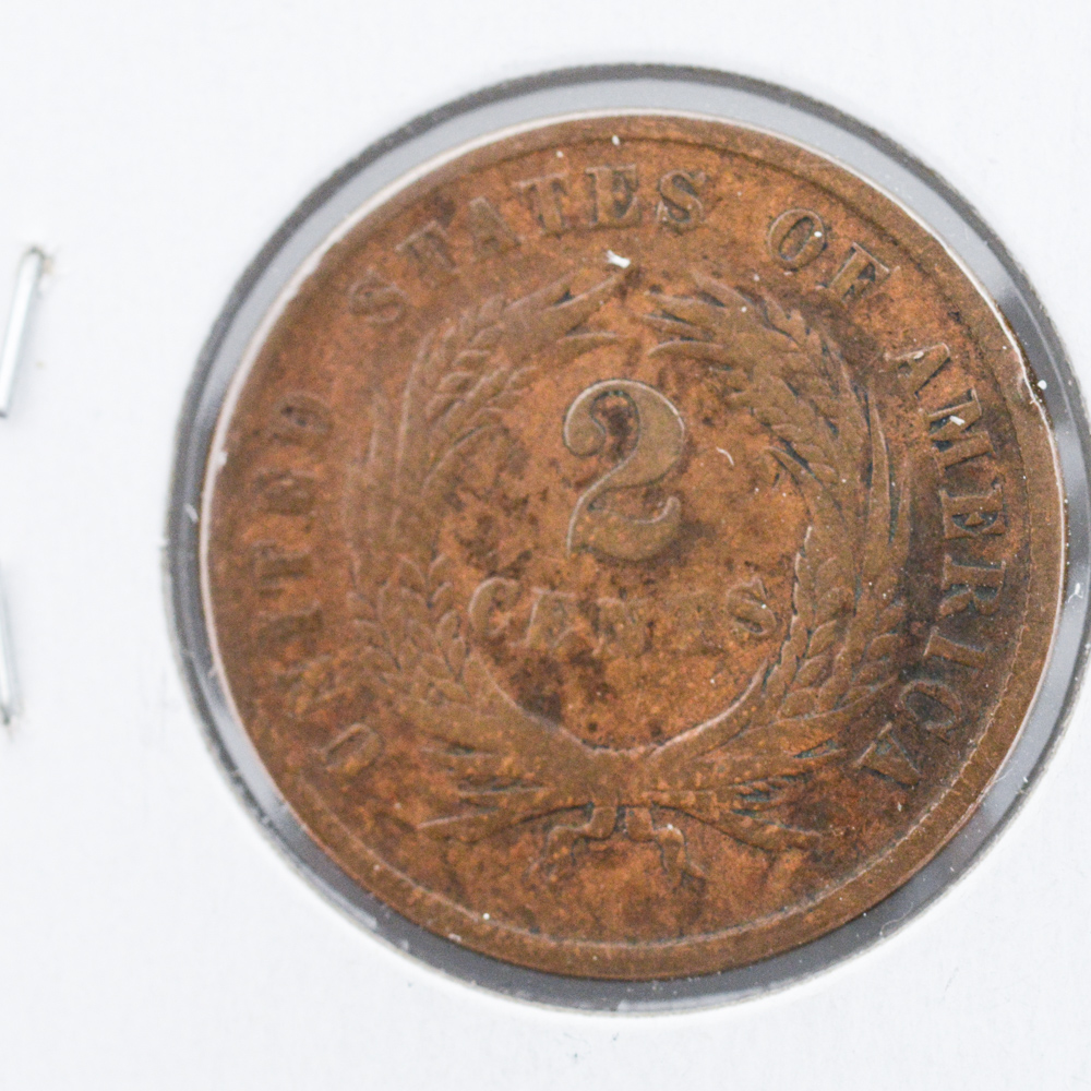 1864, 1865, and 1867 Two Cent Coins