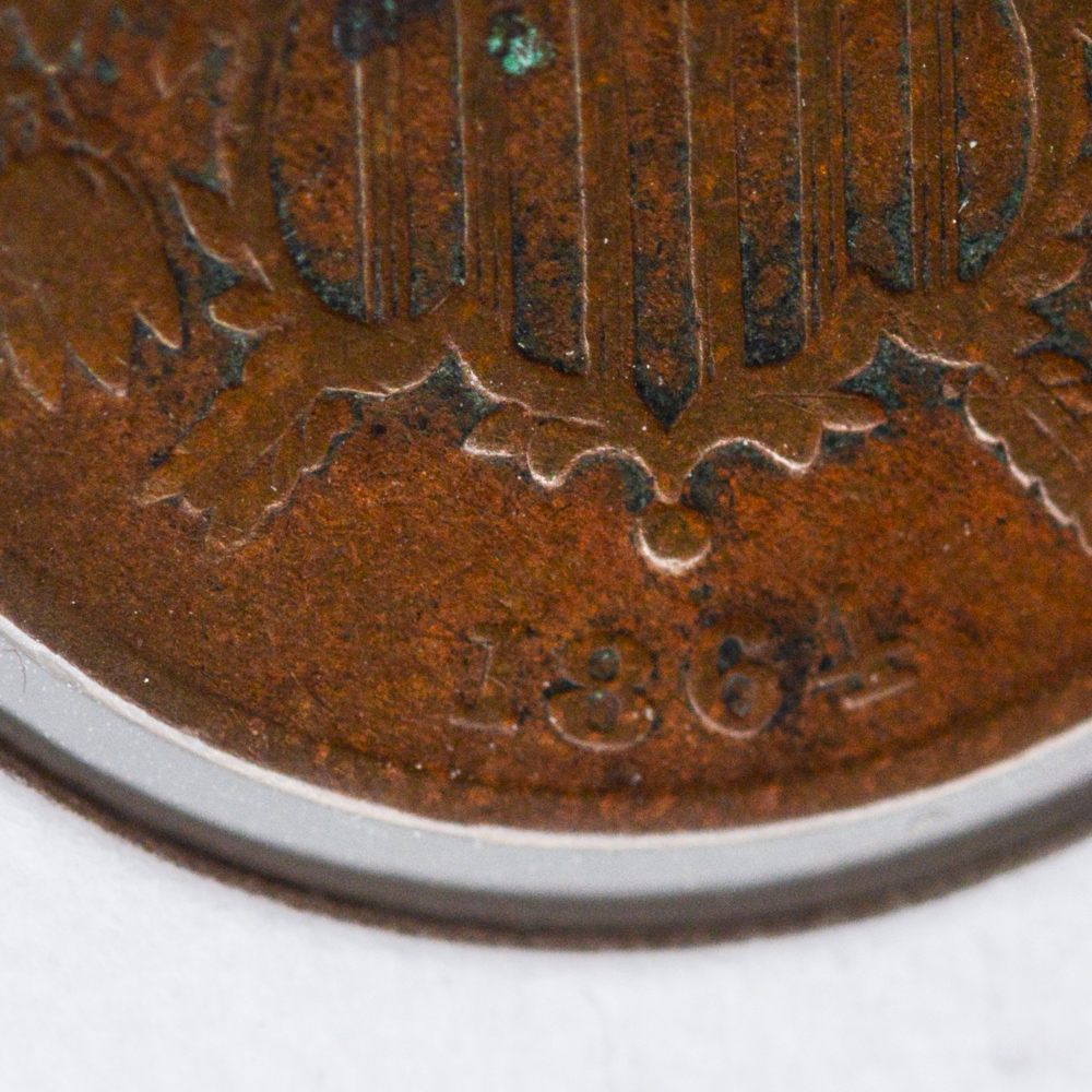 1864, 1865, and 1867 Two Cent Coins