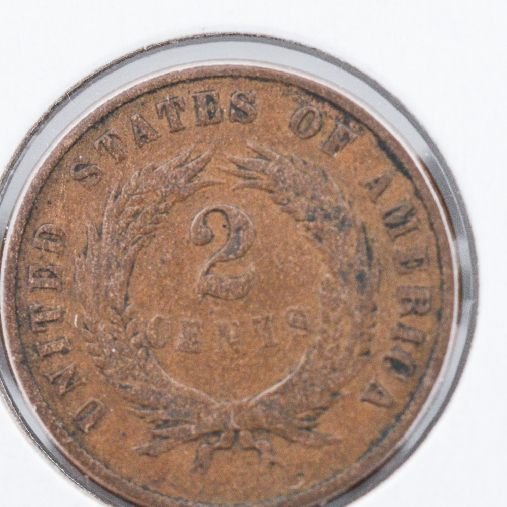 1864, 1865, and 1867 Two Cent Coins