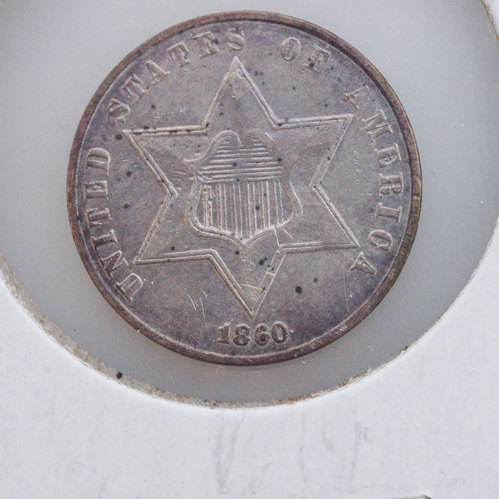 1862 and 1860 Silver Three Cent Coins