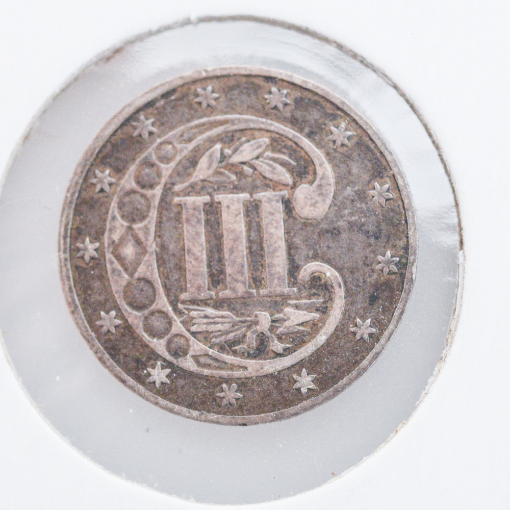 1862 and 1860 Silver Three Cent Coins