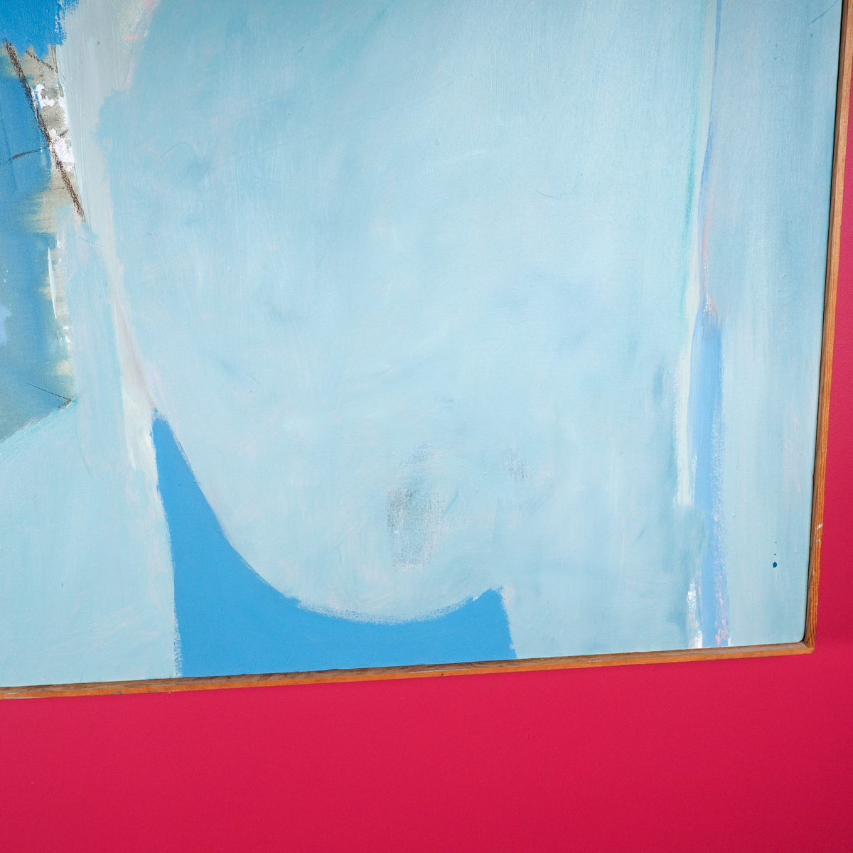 Large Blue and Green Abstract Oil on Canvas Painting