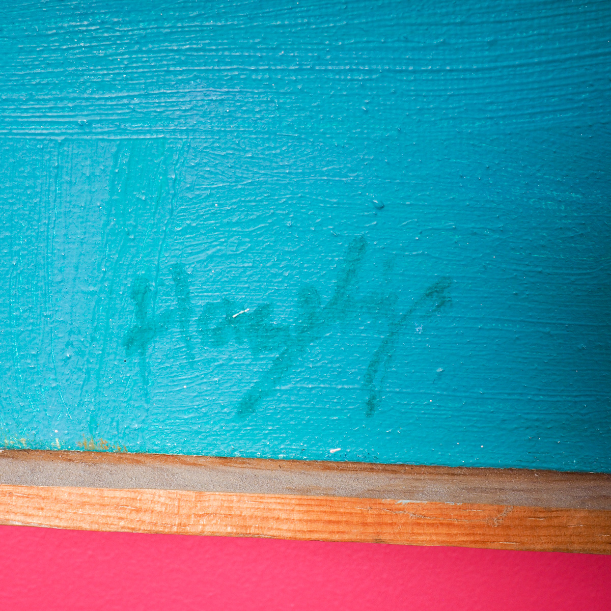 Large Blue and Green Abstract Oil on Canvas Painting