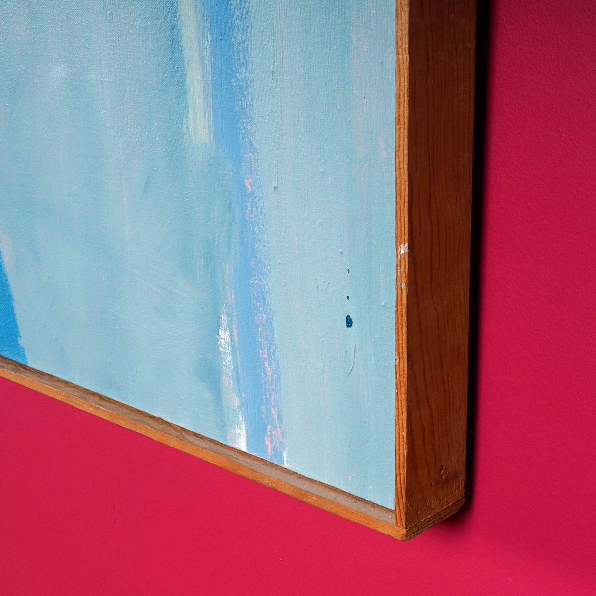 Large Blue and Green Abstract Oil on Canvas Painting