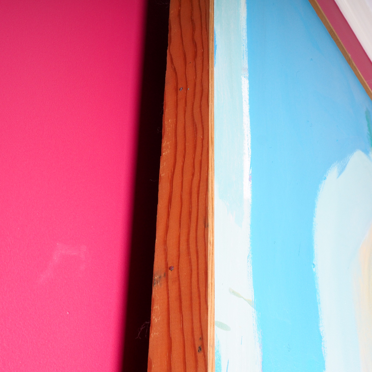 Large Blue and Green Abstract Oil on Canvas Painting