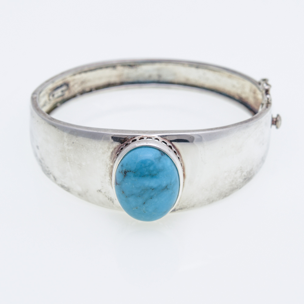 Sterling Silver Turquoise Bangle