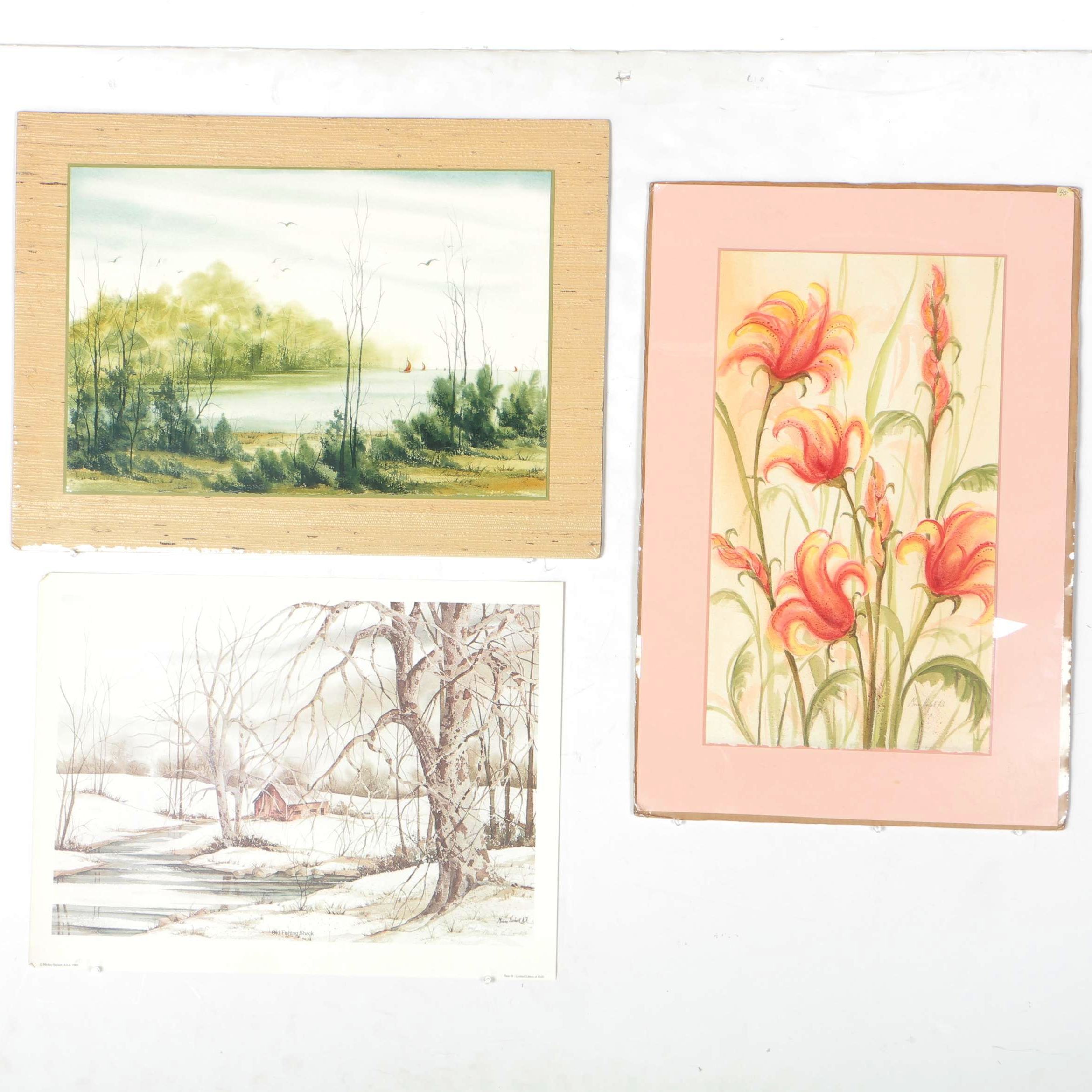 Mickey Hackett Collection of Paintings and a Print