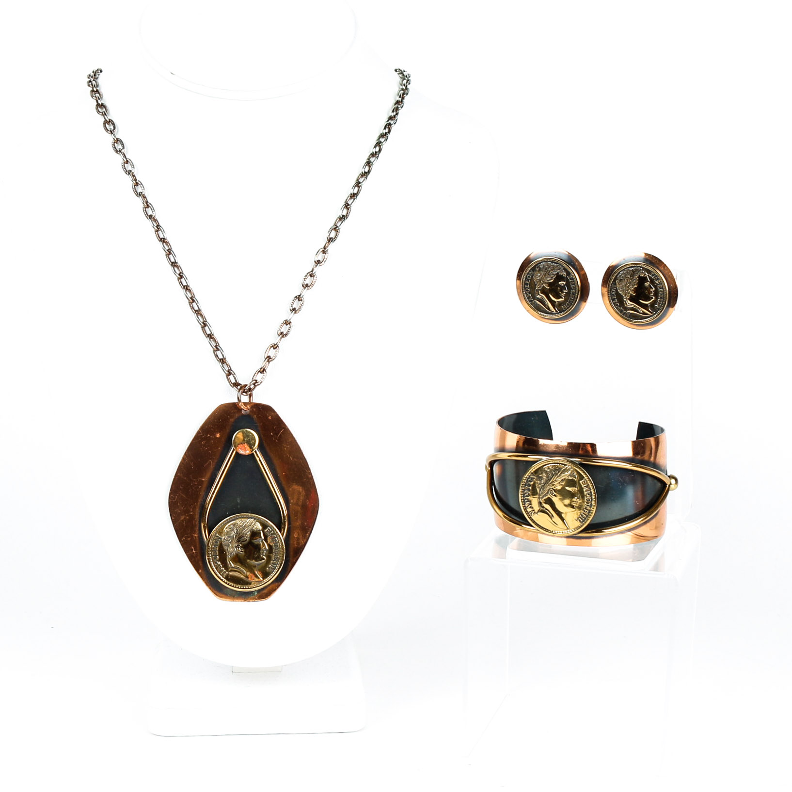 Vintage Emperor Napoleon Copper Jewelry Set