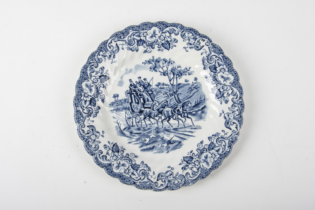 Johnson Brotherss Ironstone China Set in "Coaching Scenes" Pattern