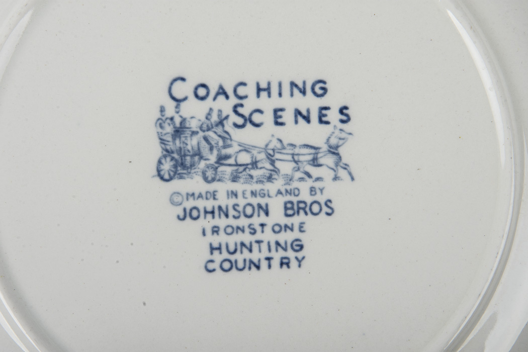 Johnson Brotherss Ironstone China Set in "Coaching Scenes" Pattern