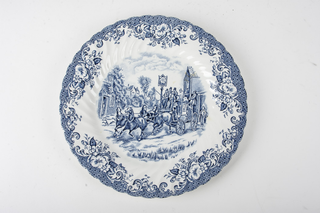 Johnson Brotherss Ironstone China Set in "Coaching Scenes" Pattern