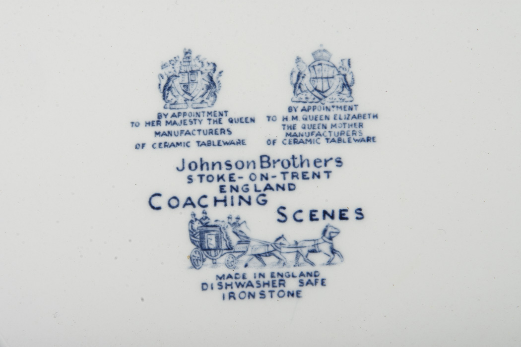 Johnson Brotherss Ironstone China Set in "Coaching Scenes" Pattern