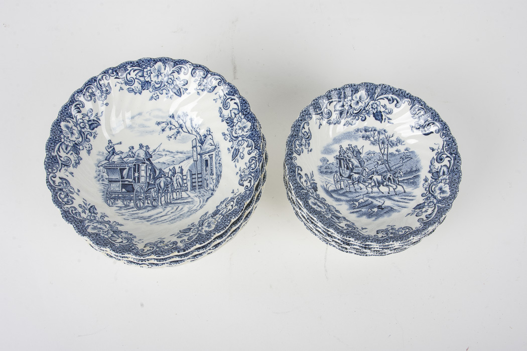 Johnson Brotherss Ironstone China Set in "Coaching Scenes" Pattern