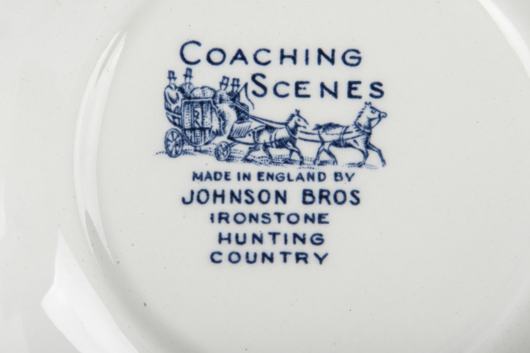 Johnson Brotherss Ironstone China Set in "Coaching Scenes" Pattern