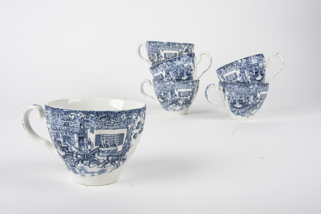 Johnson Brotherss Ironstone China Set in "Coaching Scenes" Pattern