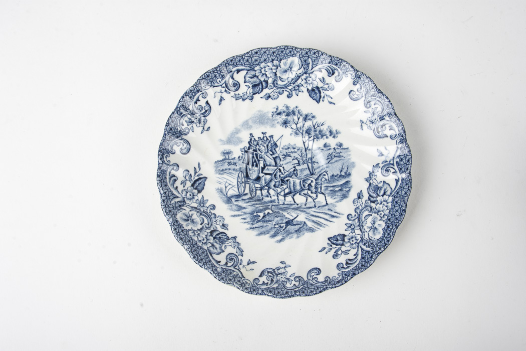 Johnson Brotherss Ironstone China Set in "Coaching Scenes" Pattern