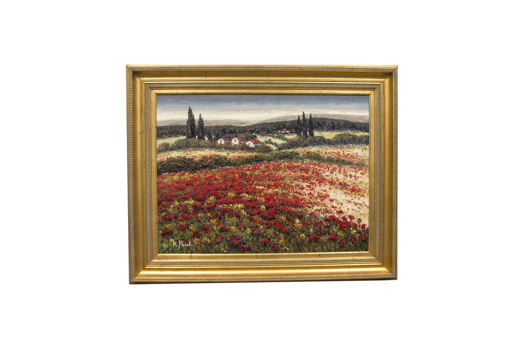 K. Paul Poppy Field Oil Painting