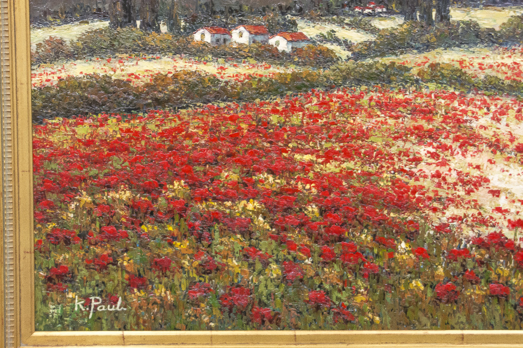 K. Paul Poppy Field Oil Painting