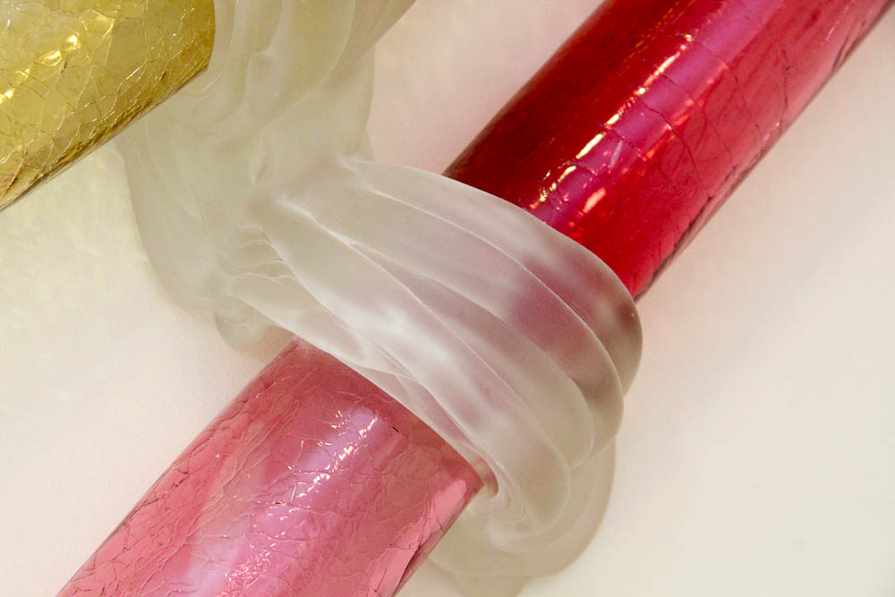 Drew Smith Art Glass Wall Sculpture "Floating Colors"