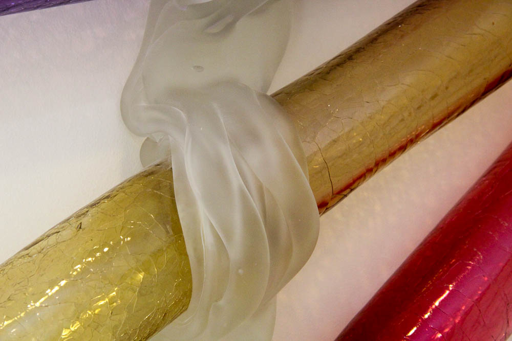 Drew Smith Art Glass Wall Sculpture "Floating Colors"