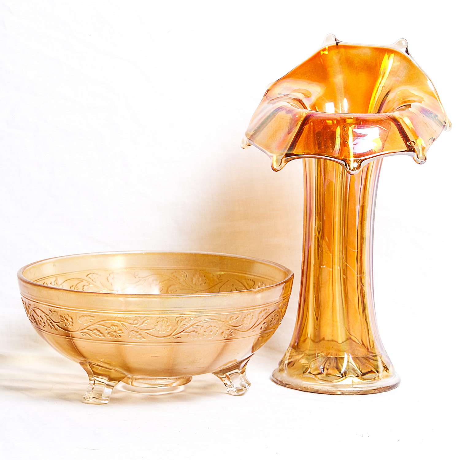 Vintage Marigold Carnival Glass