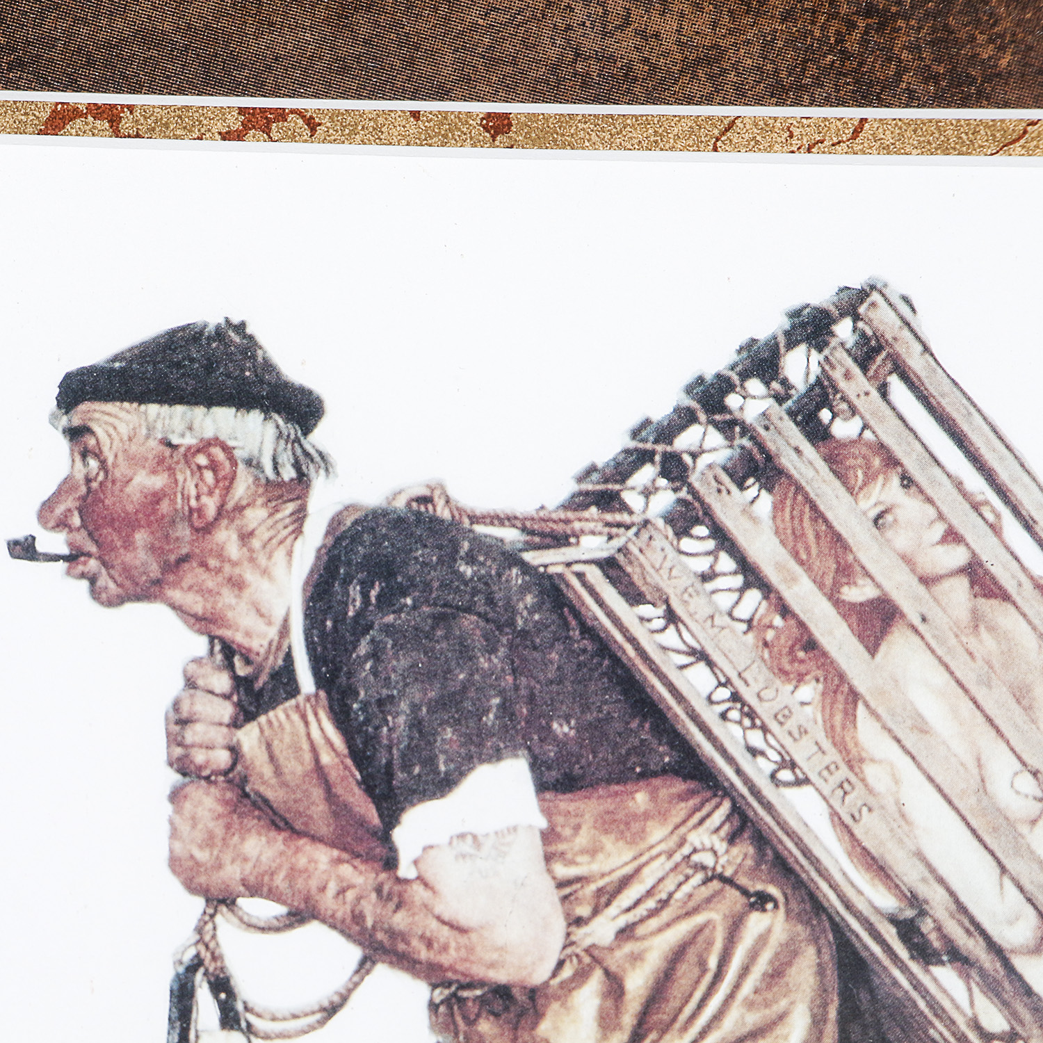 Framed Norman Rockwell "Lucky Catch" Print