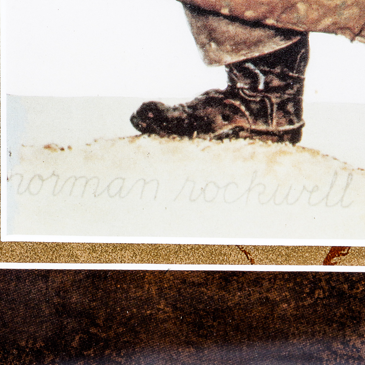 Framed Norman Rockwell "Lucky Catch" Print