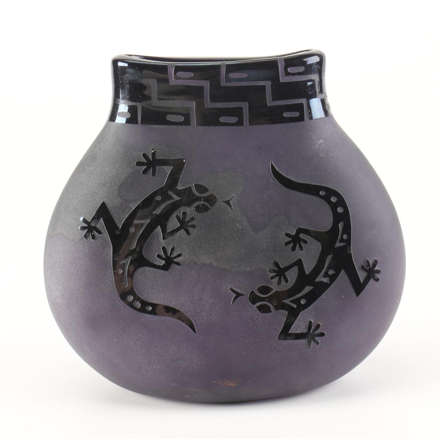 Lizard Art Glass Vase