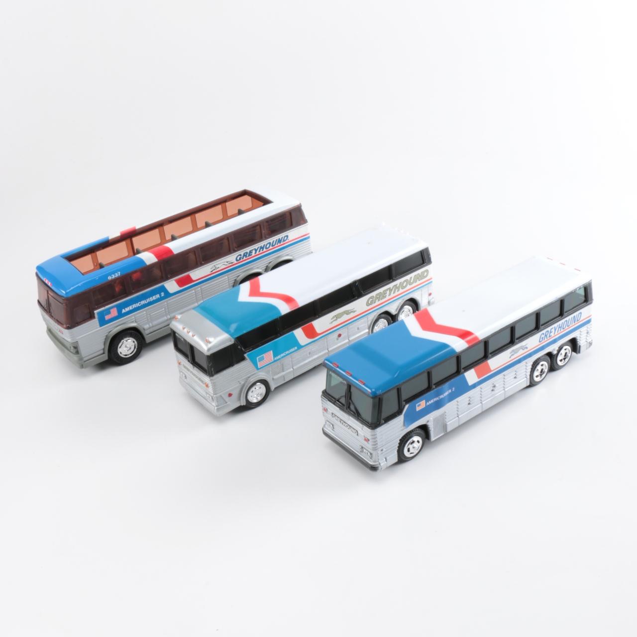 Collection of Plastic Toy Greyhound Buses