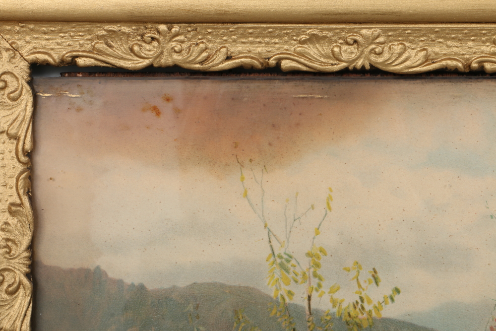 Vintage Framed Chromolithograph "Catskills in Autumn"