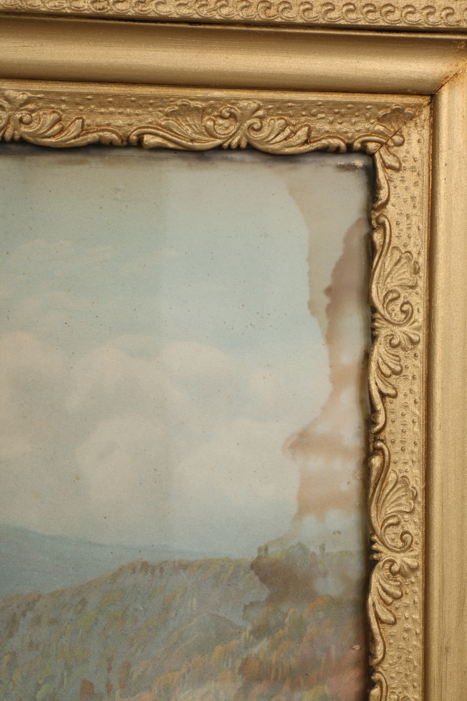 Vintage Framed Chromolithograph "Catskills in Autumn"