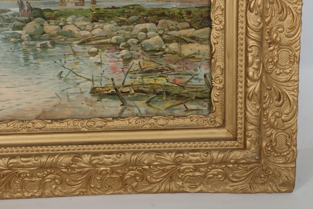 Vintage Framed Chromolithograph "Catskills in Autumn"