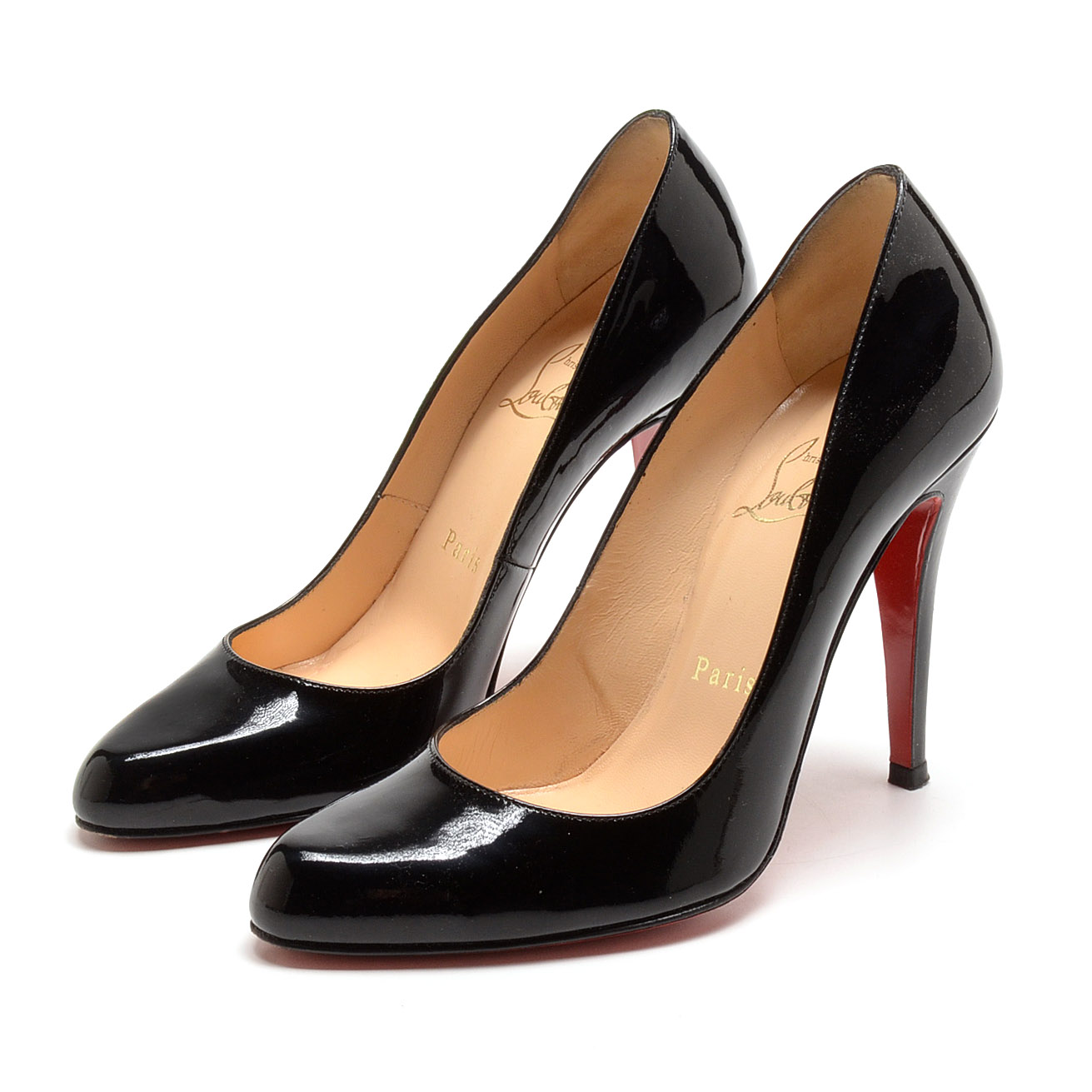 Christian Louboutin of Paris Black Patent Leather Stiletto Dress Pumps