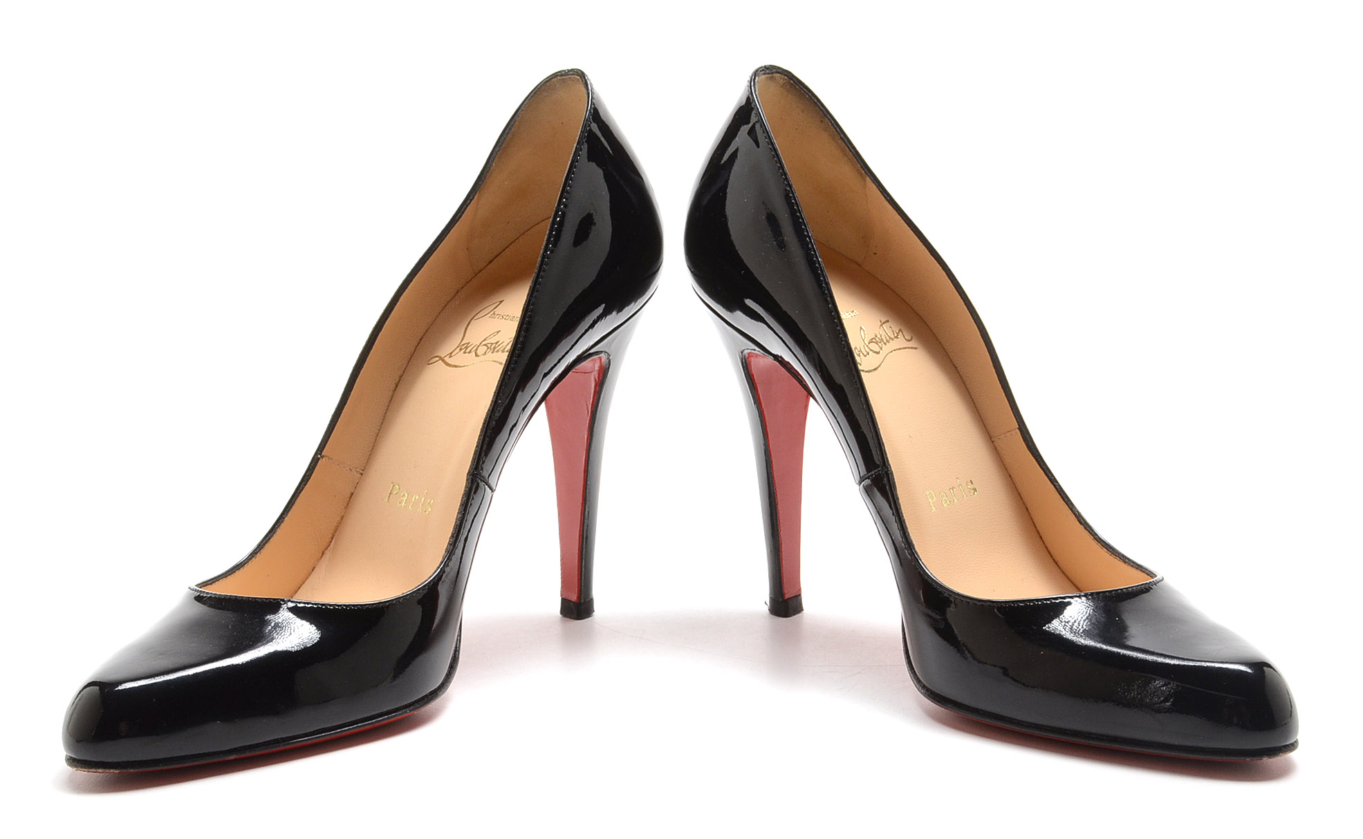 Christian Louboutin of Paris Black Patent Leather Stiletto Dress Pumps