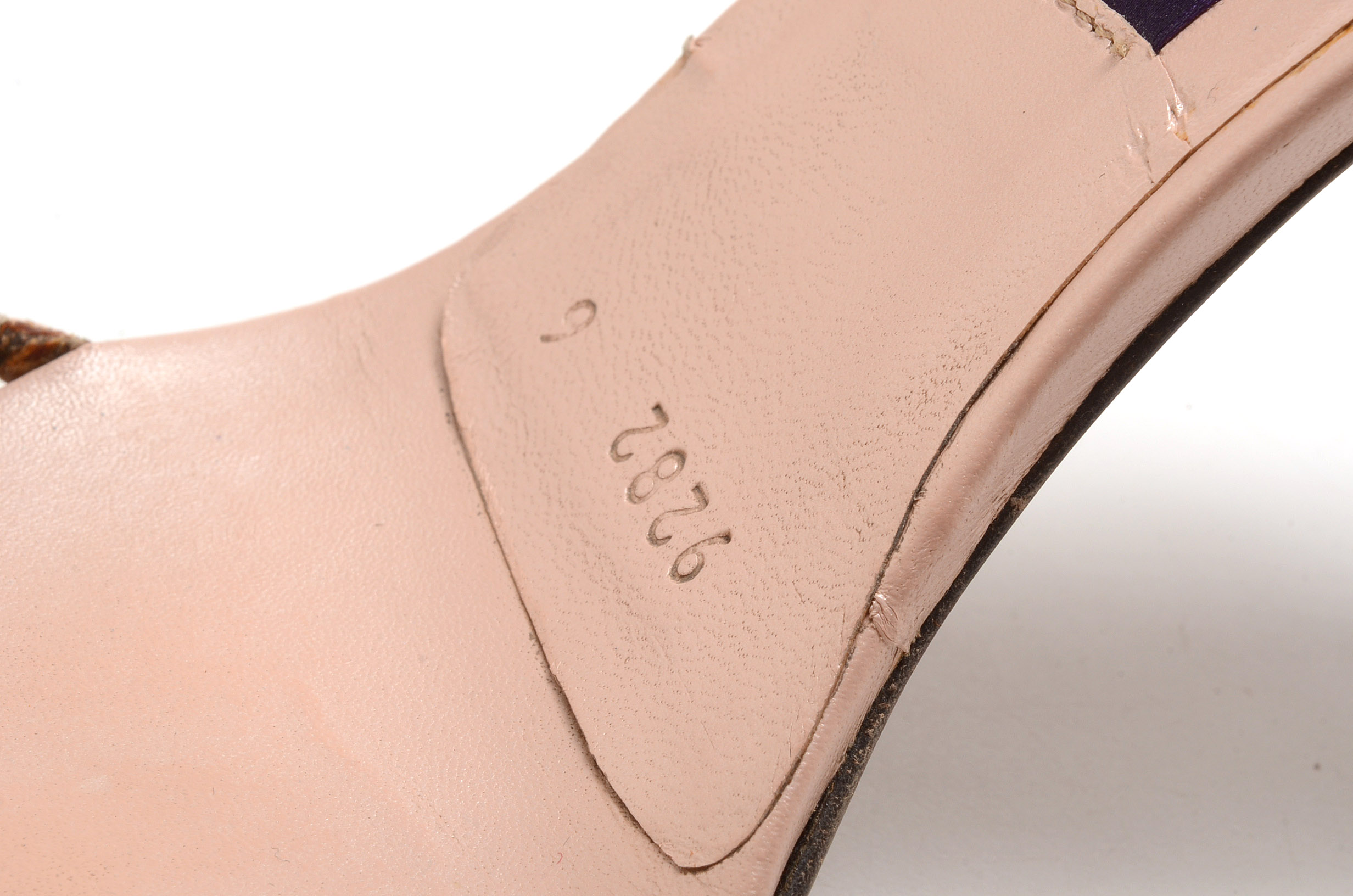 Ralph Lauren Collection Blush Leather Open Toe Sling Back Dress Sandals with Strappy Faux Pearls Susan Wore To The White House State Dinner in Washington, D.C