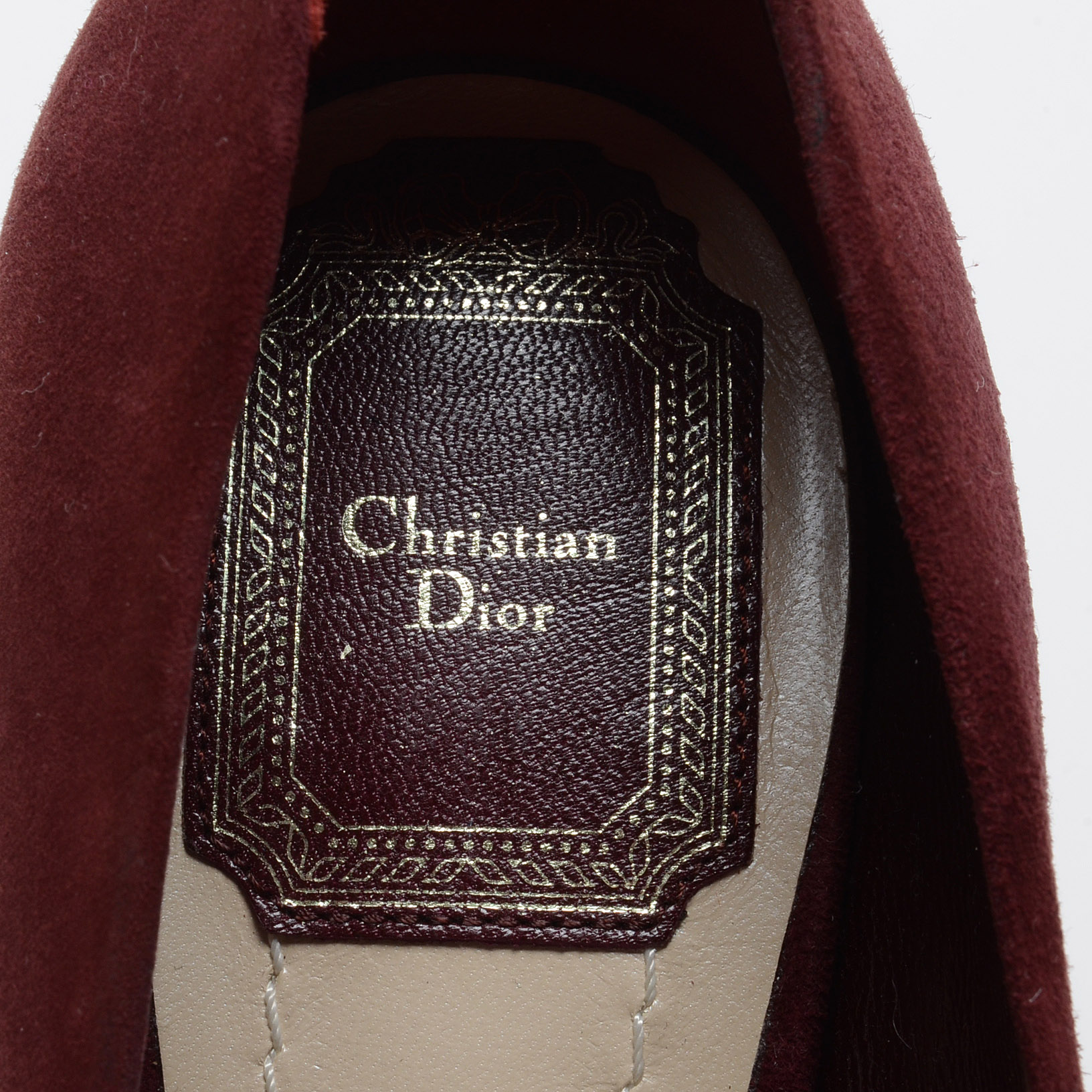 Christian Dior Cabernet Suede Leather Platform Dress Pumps