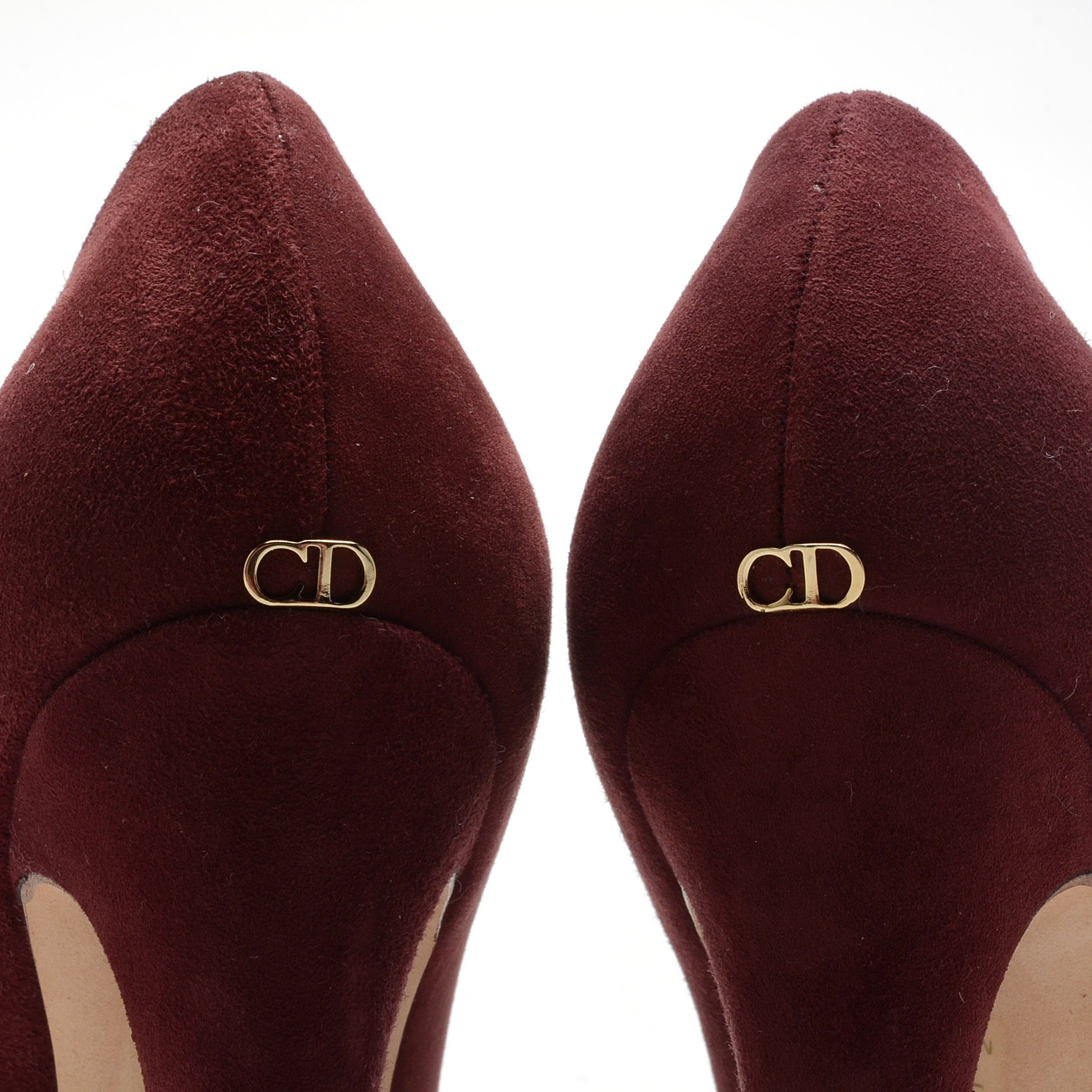 Christian Dior Cabernet Suede Leather Platform Dress Pumps