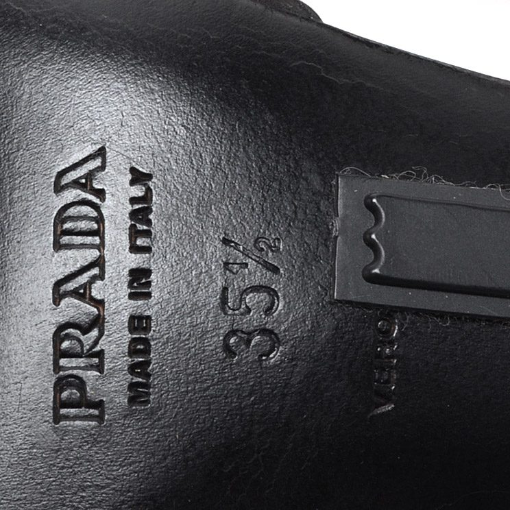 Prada Black Leather Strappy Slingback Dress Sandals