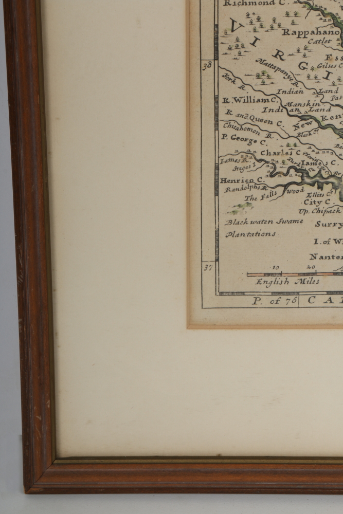 Herman Moll Hand-Colored Engraving of a Map