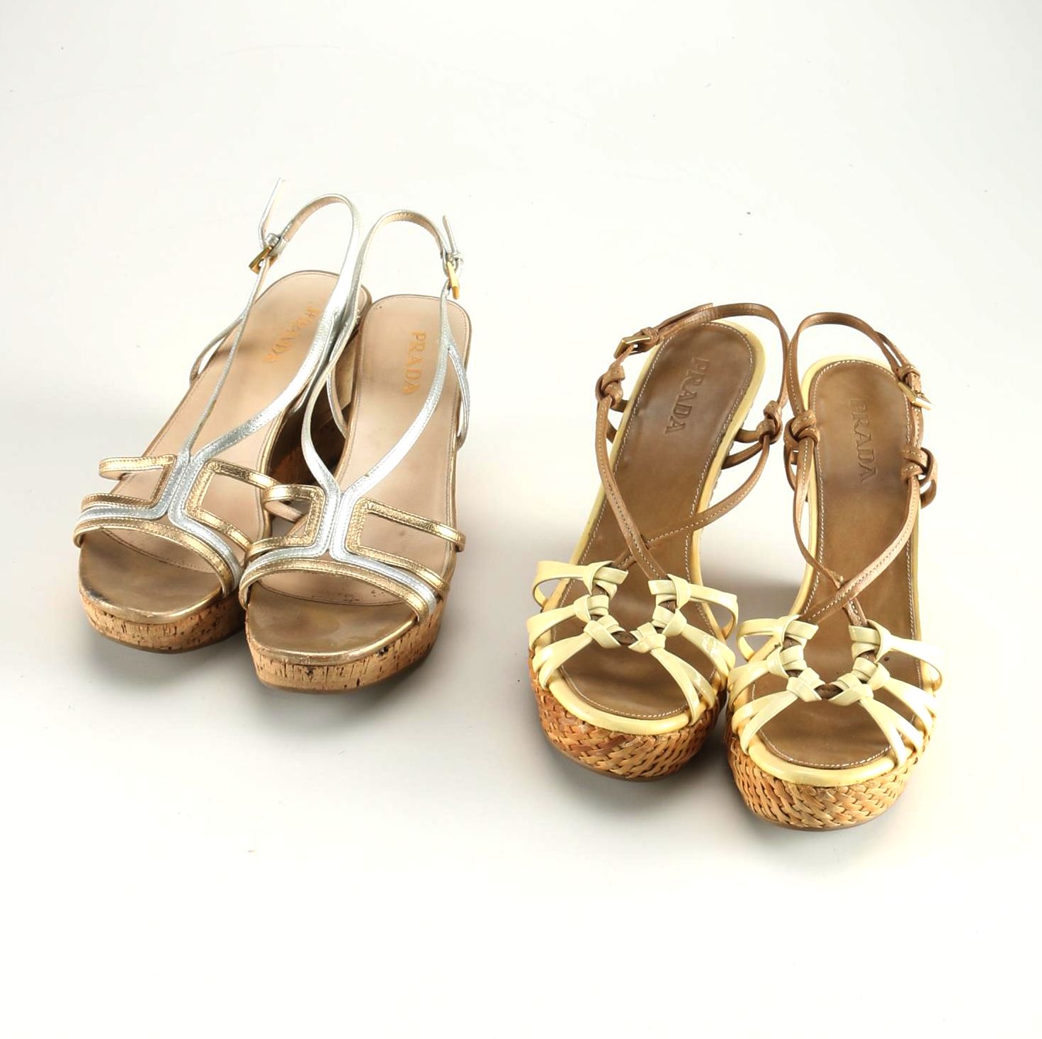 Selection of Prada Wedge Heel Sandals, Size 38