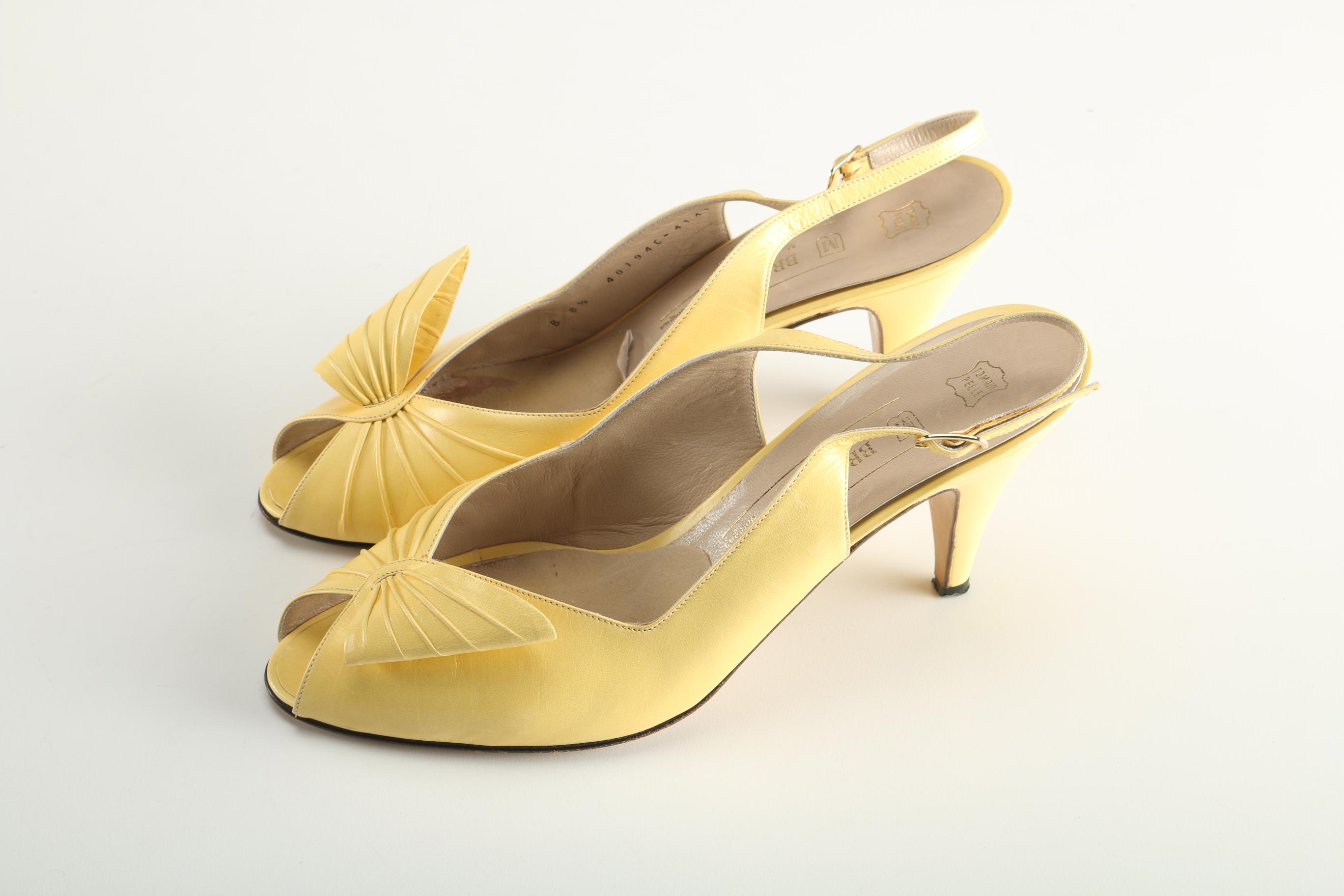 Bruno Magli Yellow Peep Toe Heels