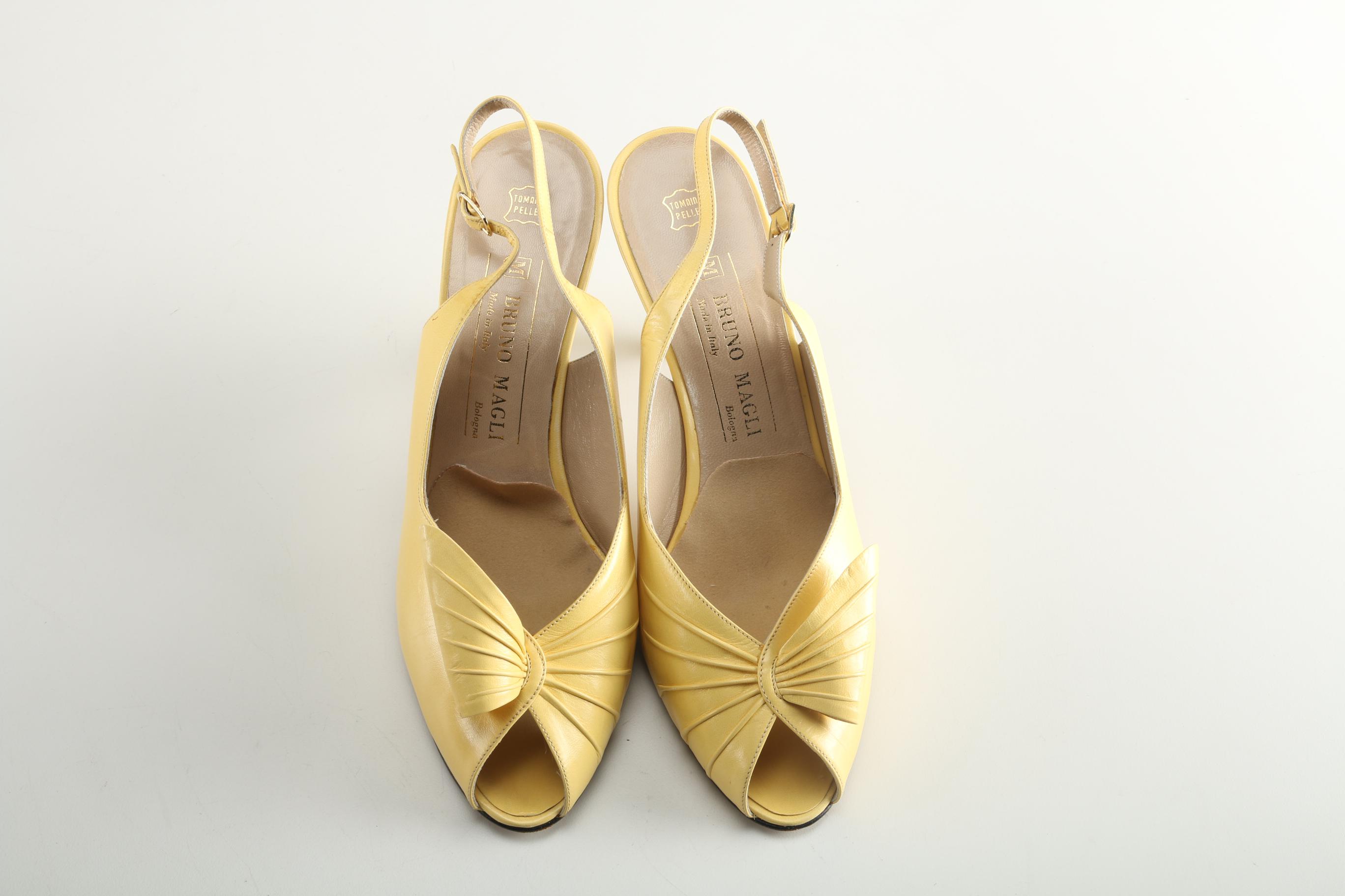 Bruno Magli Yellow Peep Toe Heels